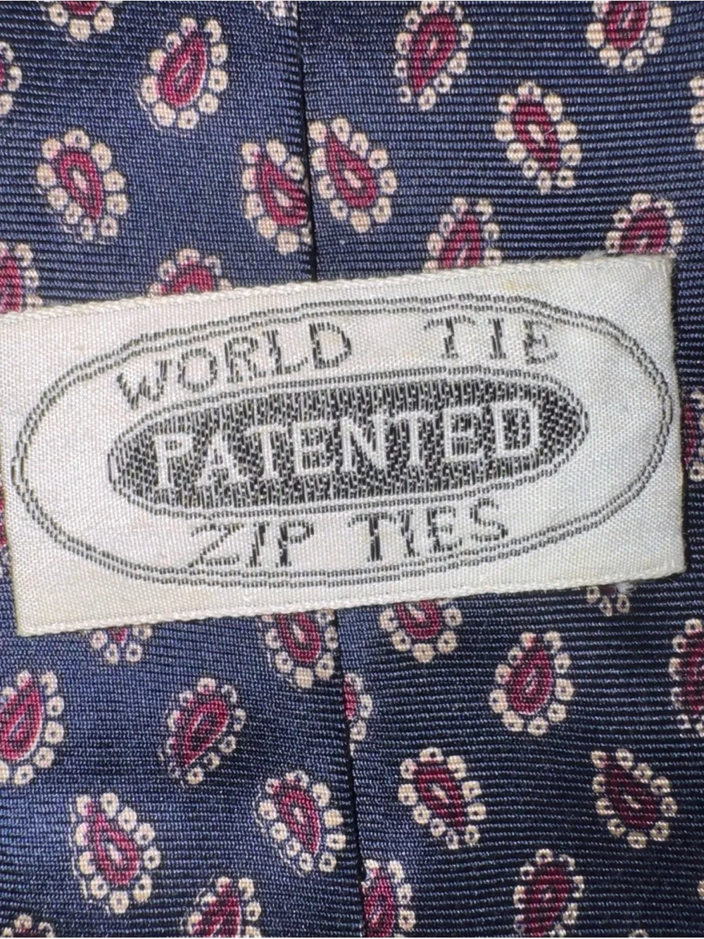 World Tie Patented Mens Zip Tie 100% Silk Blue Adjustable Neck Size Ready Wear